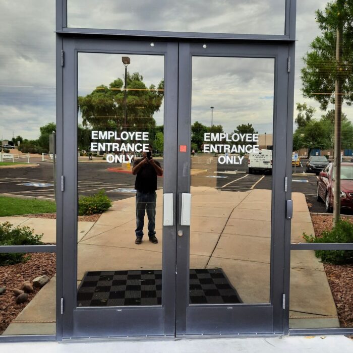 Employee Entrance Only doors outside of a business